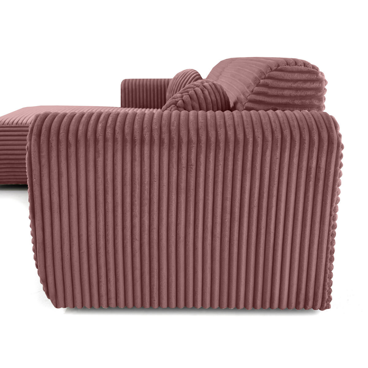 ECKSOFA Puerto, ohne Schlaffunktion, Rosa, links - Schwarz/Rosa, Textil (269/170cm) - Beautysofa