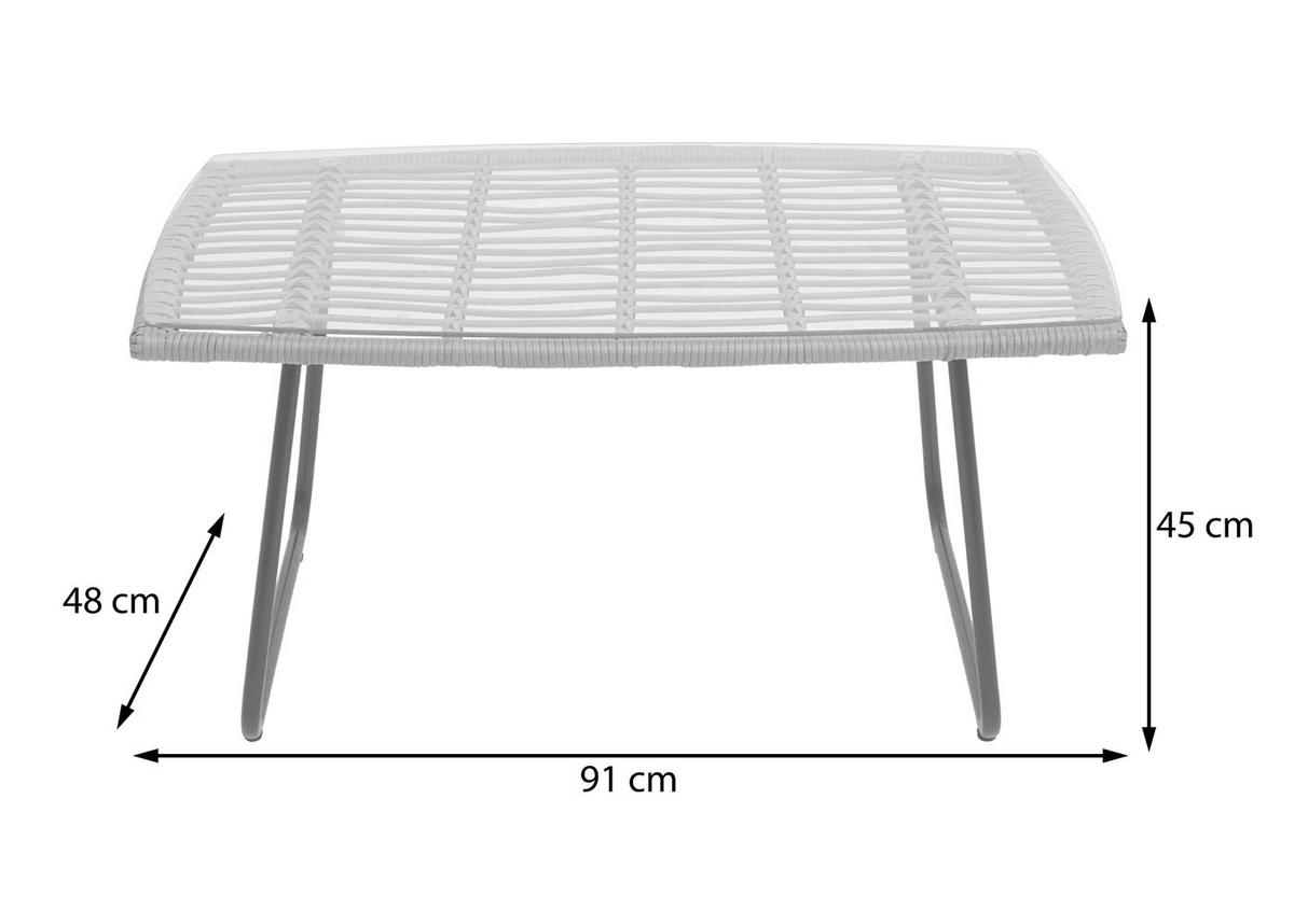 POLYRATTAN GARNITUR G17A Braun, Cremeweiß - Braun/Weiß, Kunststoff - MCW