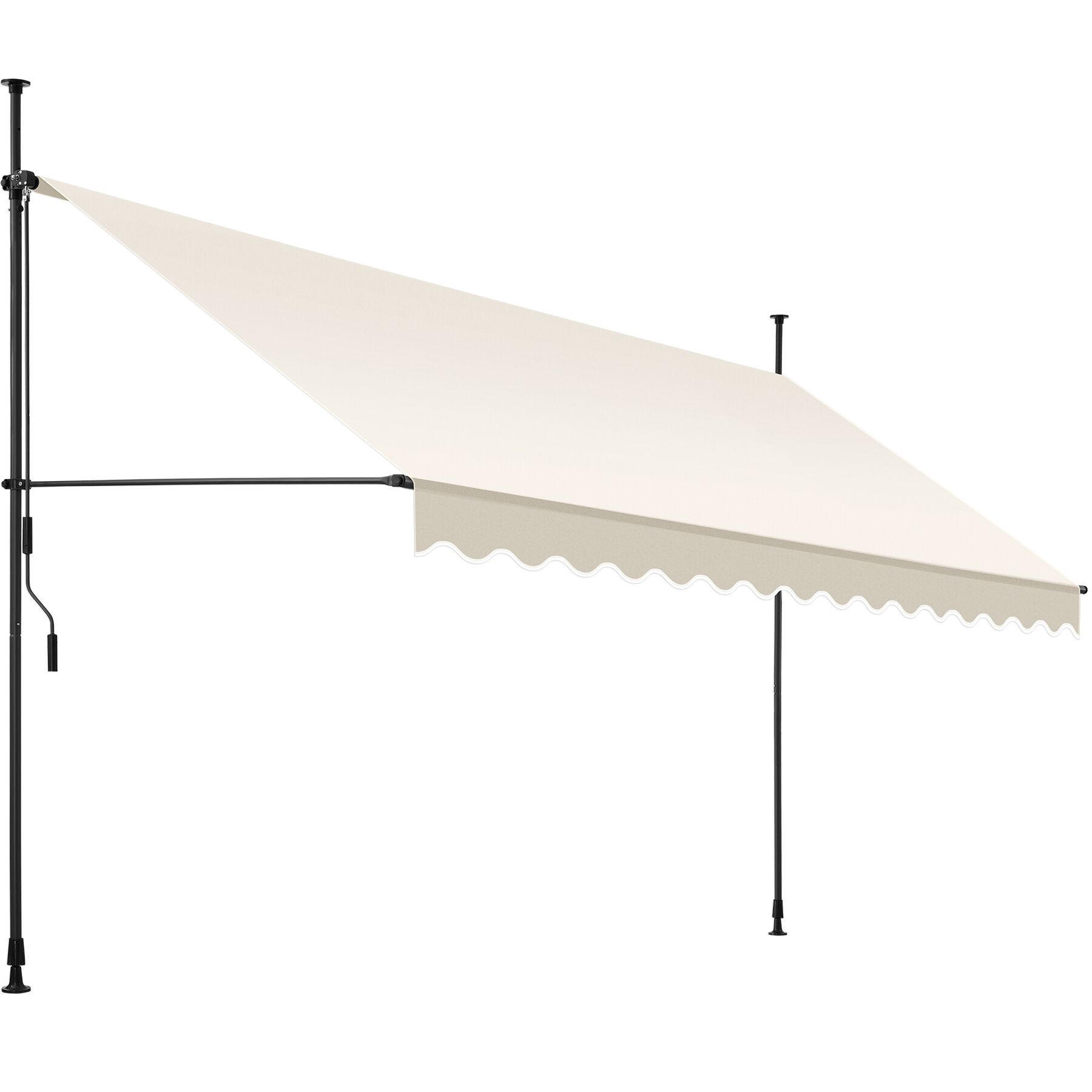 KLEMMMARKISE ,einfache Montage,beige - Beige, Kunststoff (400/304/180cm) - tectake