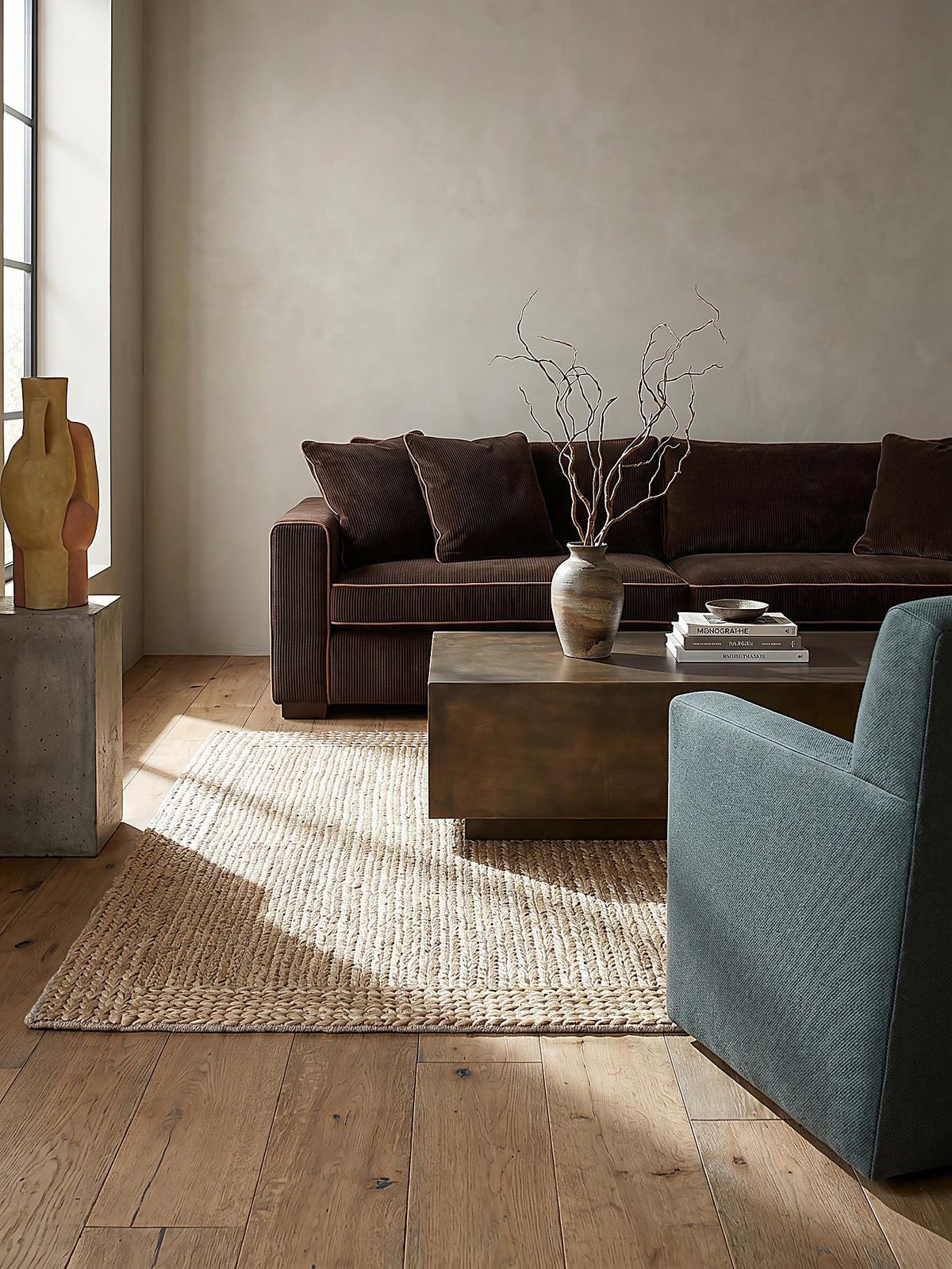 TEPPICH Kurzflor Flechtoptik Muster, Struktur, Flur Natur Rechteckig 120x170 - Beige, Textil (120/170cm) - KADIMA DESIGN