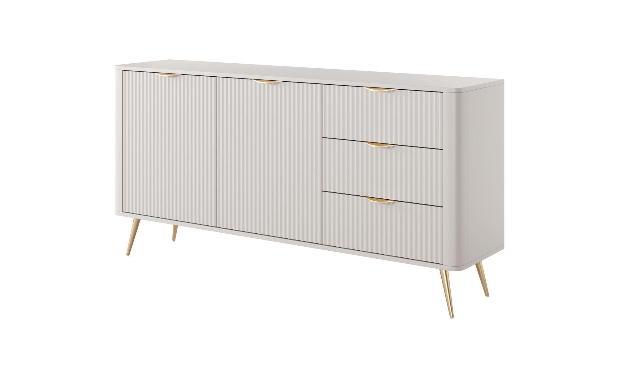 SIDEBOARD LANTE Weiß 163x38x81 cm - Weiß, Holzwerkstoff (163/81/38cm) - FURNLUX