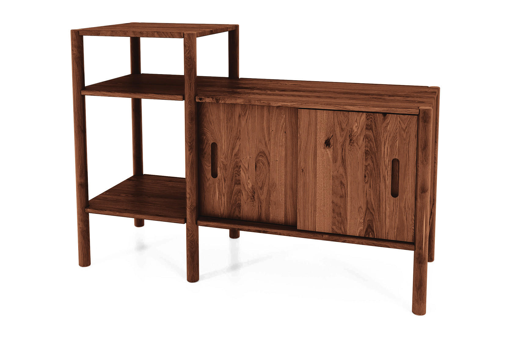 REGAL INA Wildeiche - Dunkelbraun, Holz (120/86/46cm) - byoak