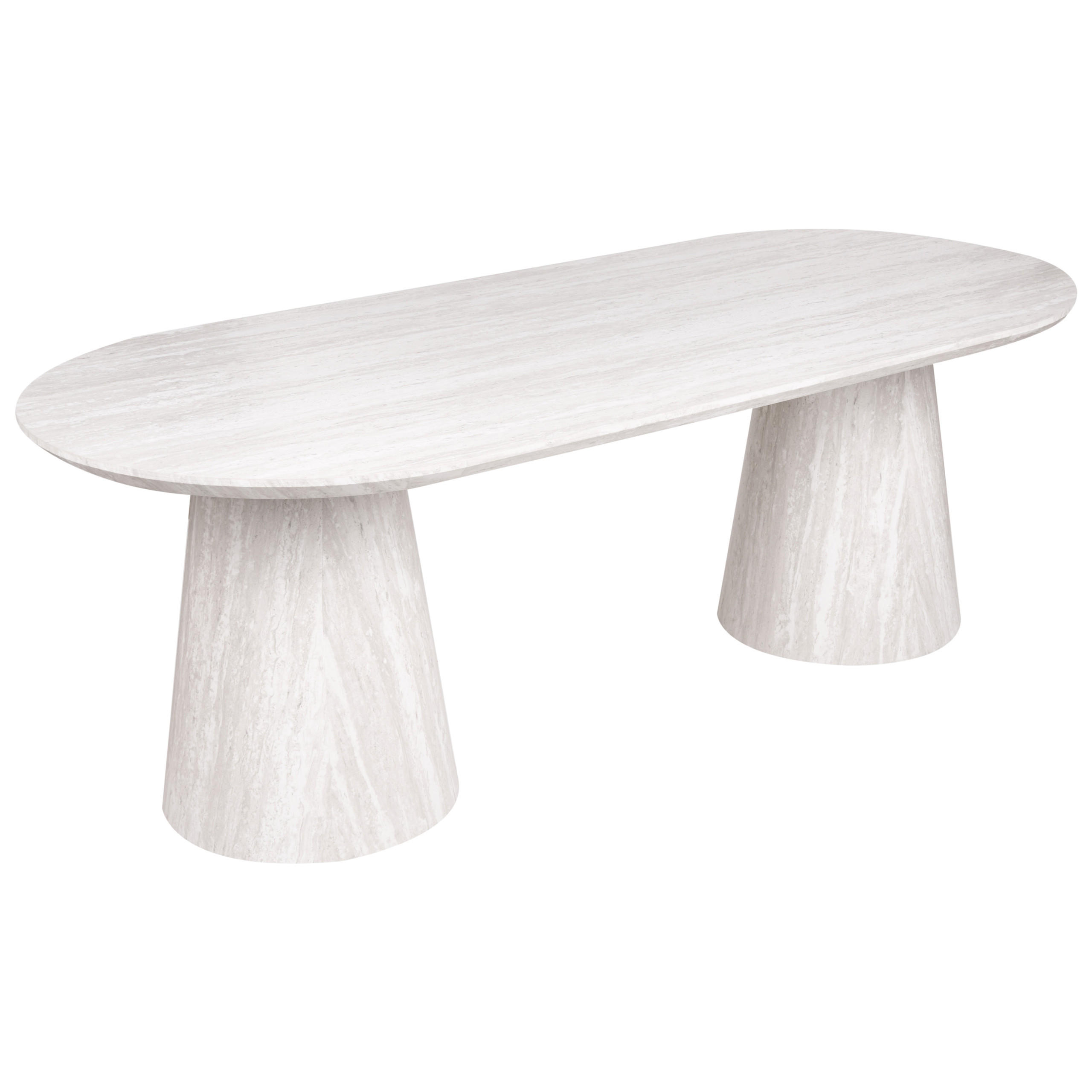 ESSTISCH Travertinoptik 220/95 cm Luman - Beige, Holzwerkstoff (220/95/76cm) - Beliani