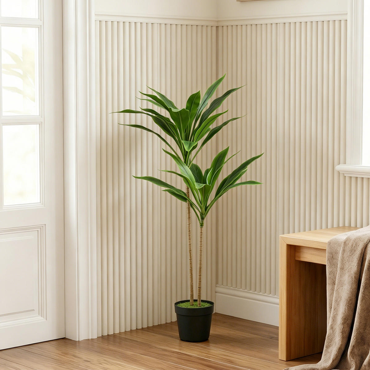 KUNSTBAUM Grün realistisch mit Topf 29 Blätter 90 cm - Grün, Kunststoff (90cm) - PANGIVO
