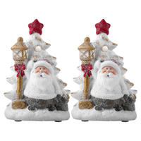 LED DEKOFIGUR Weihnachtsmann Bunt 2er Set - Multicolor, Kunststoff (14.5/12/22cm) - Globo Lighting