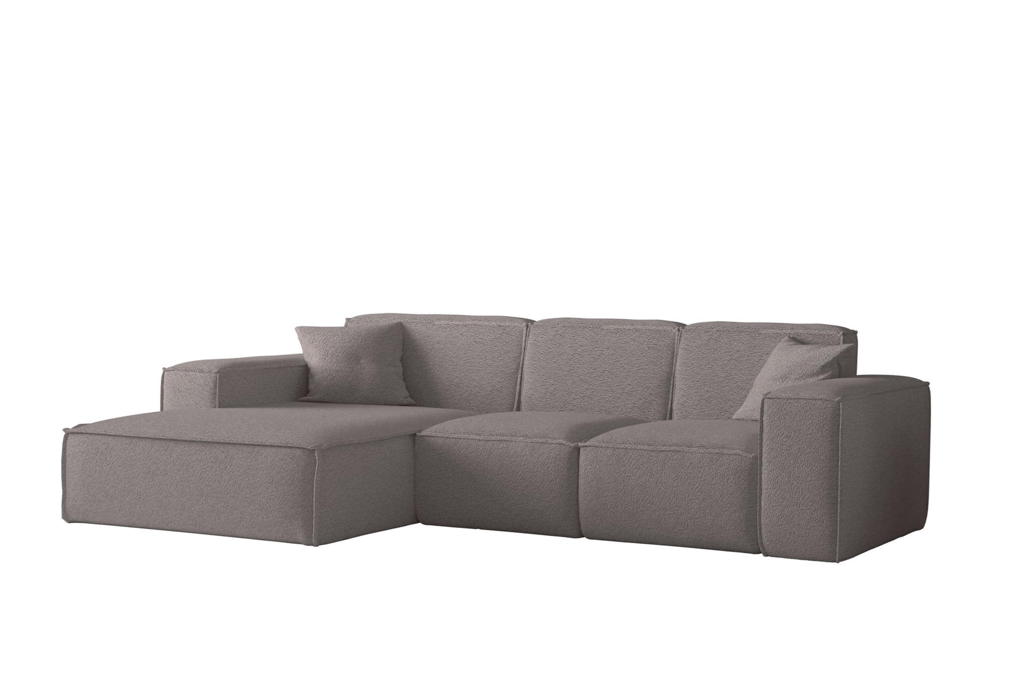 ECKSOFA Ottom Celes Premium Ascot Bukla - Taupe, Holzwerkstoff/Textil (266/165cm) - Fun Möbel