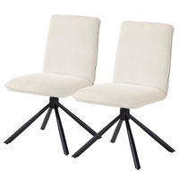 ESSZIMMERSTUHL - 2er-Set - Metall / Textil - Creme, Textil/Metall (50/88/62cm) - home24