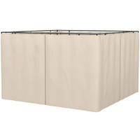 PAVILLON-SEITENTEILE 302/205 cm mit Reißverschluss, Haken und C-Ringen, wetterbeständig, Beige - Beige, Textil (205/1/302cm) - Redom