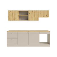 KÜCHENZEILE - 242 cm x 60 cm - holz - beige, naturfarben hell Yorina - Beige/Naturfarben, Holz (242/85/60cm) - Vente-Unique