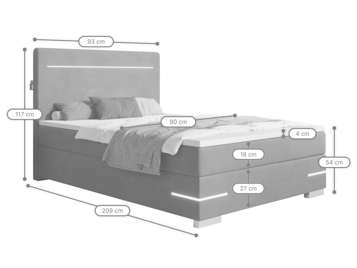 BOXBETT Portland schwarz 90/200 cm - Schwarz, Textil (90/200cm) - wonello