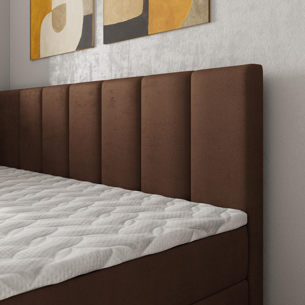 BOXBETT BEVE 80x200 cm mit Matratze und Topper, H2+H3 - Braun - Braun, Holz (80/200cm) - MASSENO