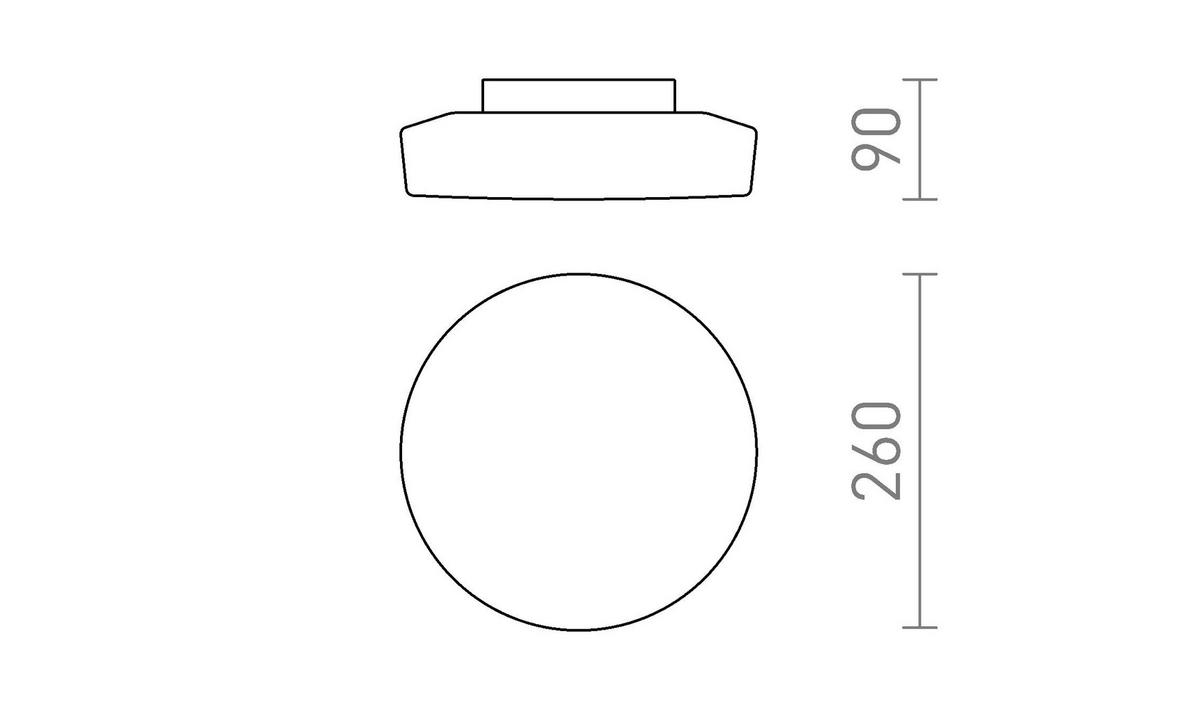 DECKENLEUCHTE ZARA LED 26 Opalglas 12 W IP44 - Chromfarben, Glas (26/26/9cm) - Rendl