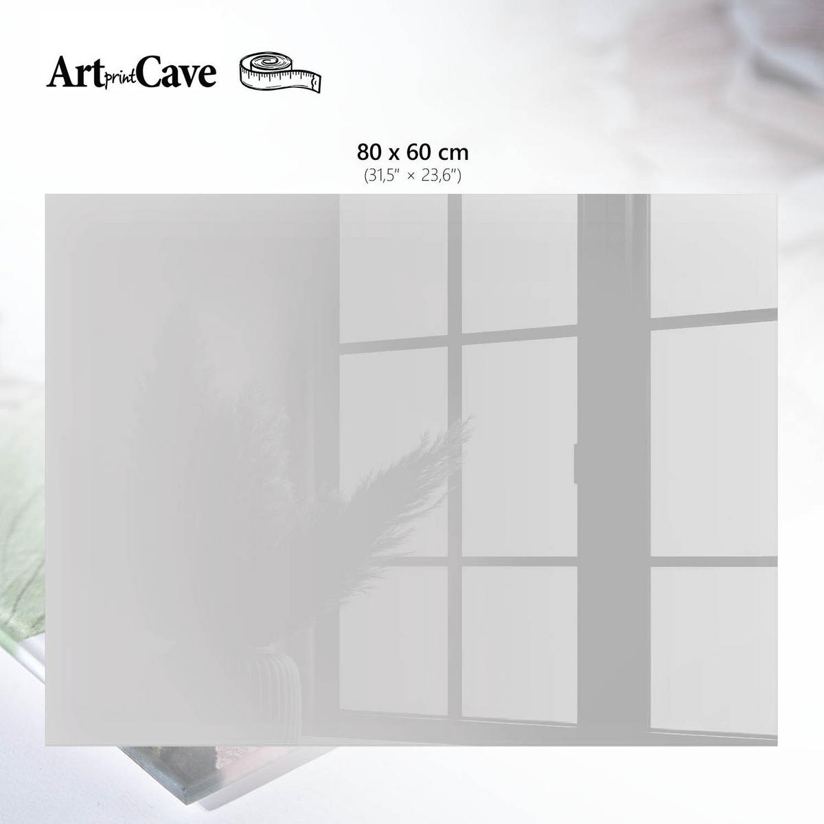 GLASPLATTE 80x60 cm – Grau - Creme, Glas (0.4/80/60cm) - ArtPrintCave