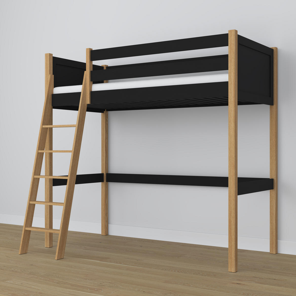 HOCHBETT N04 Schwarz / Eiche Natur 90/180 - Schwarz/Eiche Artisan, Naturmaterialien/Holz (90/180cm) - N-Wood