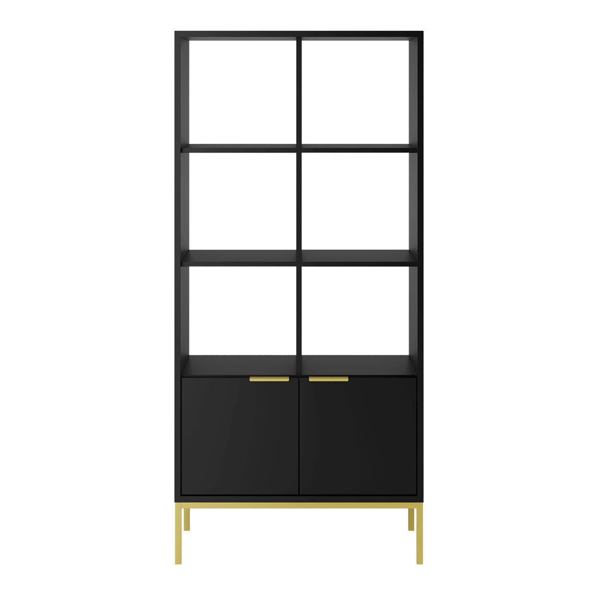 BÜCHERREGAL Seattle Schwarz - Goldfarben/Schwarz, Holzwerkstoff (80/171.3/40cm) - Petits-meubles