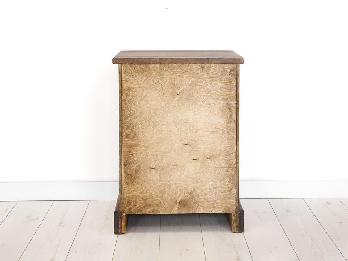NACHTTISCH aus Massivholz Rustyk 3 - Dunkelbraun/Schwarz, Holz (50/69/40cm) - Seart