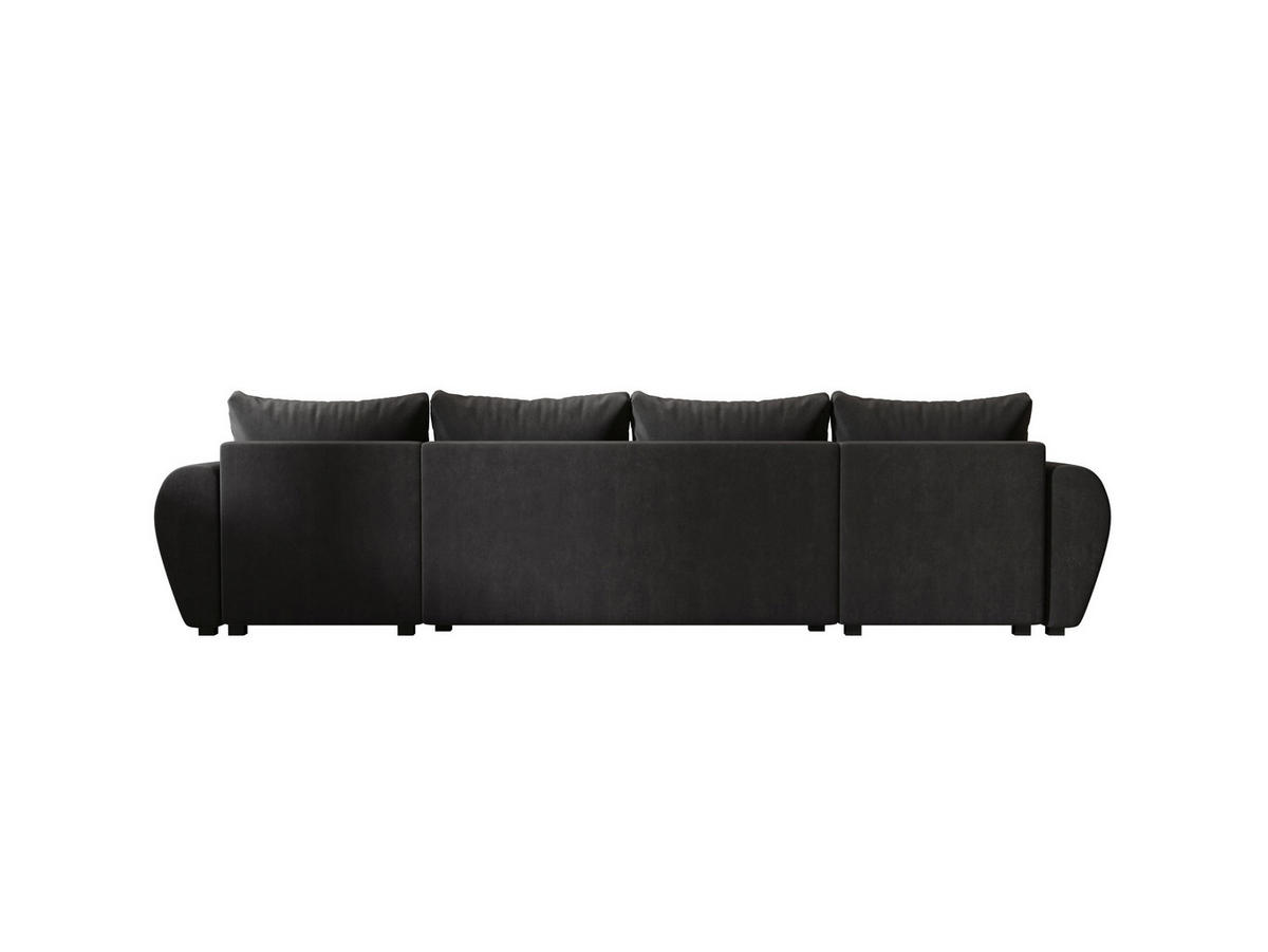 WOHNLANDSCHAFT MOLISA U Itaka 27 mit Schlaffunktion - Dunkelgrau, Textil (303/82/208cm) - Bedante