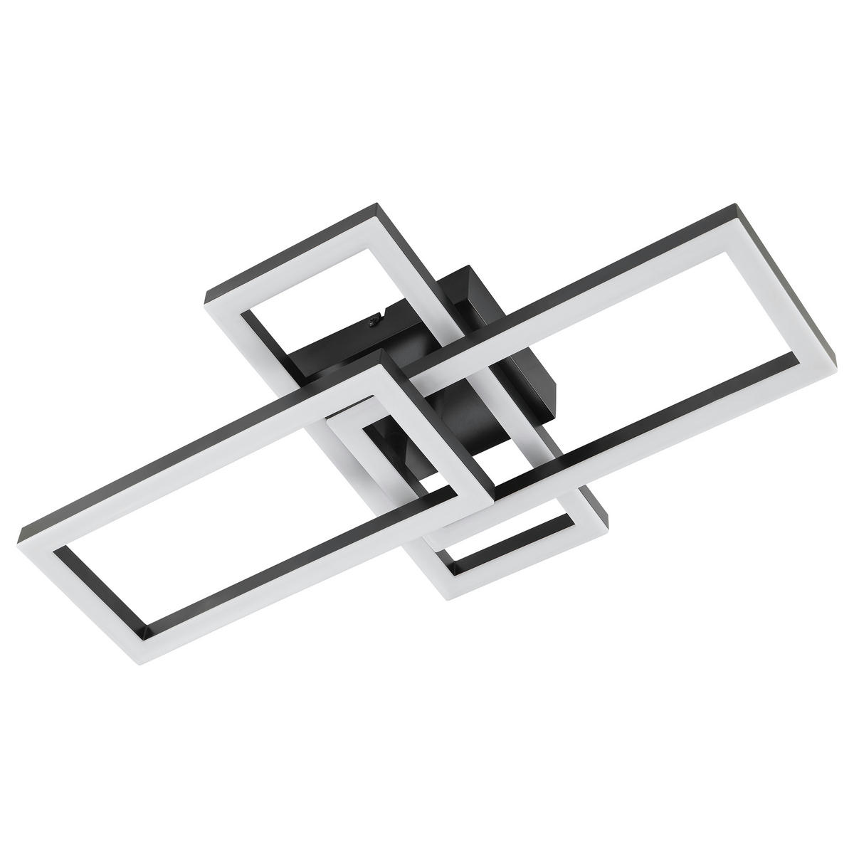 LED DECKENLEUCHTE Jorvic Schwarz 27/47,5/10,3 cm - Schwarz, Kunststoff (27/47.5/10.3cm) - Brilliant