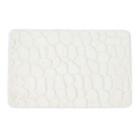 BADEMATTE Memory Foam Kiesel-Design 50/80 cm - Creme, Textil (50/80cm) - Homescapes