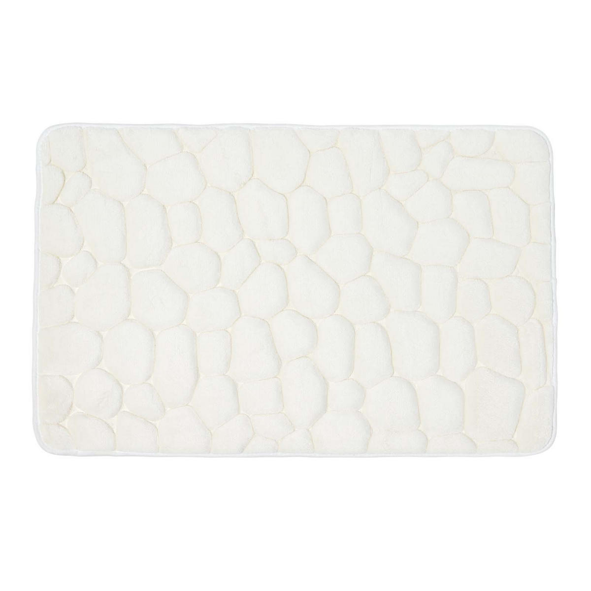 BADEMATTE Memory Foam Kiesel-Design 50/80 cm - Creme, Textil (50/80cm) - Homescapes