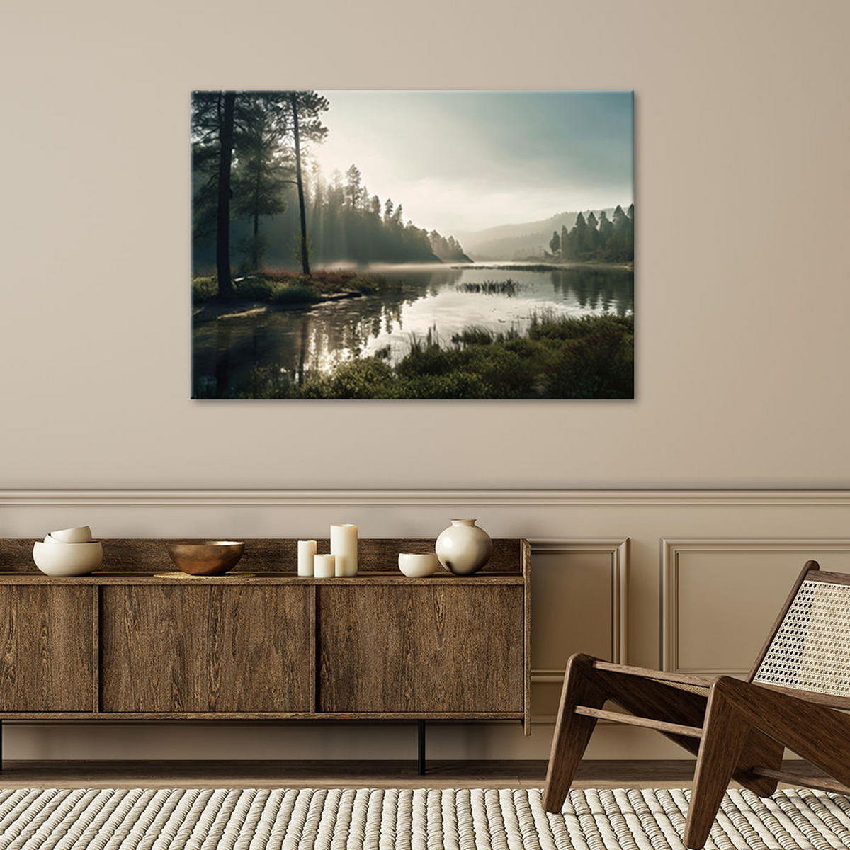 KUNSTDRUCK Grau 90/60 cm - Grau, Textil (90/60cm) - KUNSTLOFT