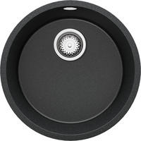 SPÜLBECKEN RUND Valletta Slim, 2-er set Anthrazit 46/46 cm 1 Becken + Ablauf-Set ab 50er Unterschrank - Chromfarben/Anthrazit, Kunststoff (46/20/46cm) - Primagran