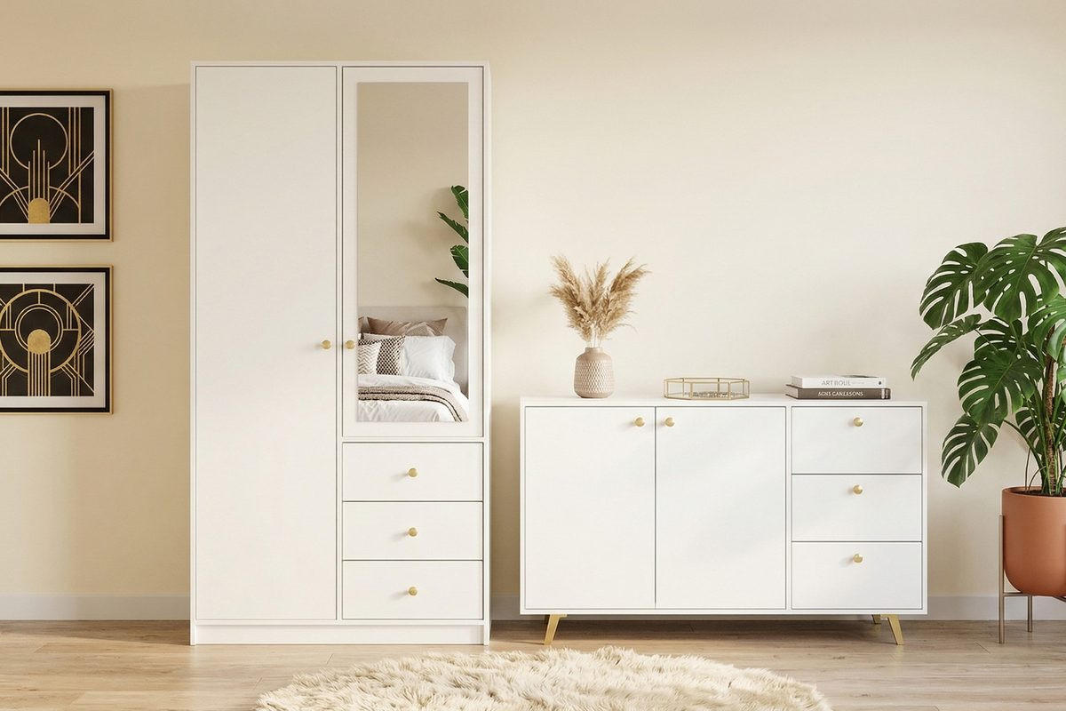 KOMMODE SEATTLE 140/86/41 cm in Weiß - Weiß, Holzwerkstoff (140/86/41cm) - Deine Möbel 24