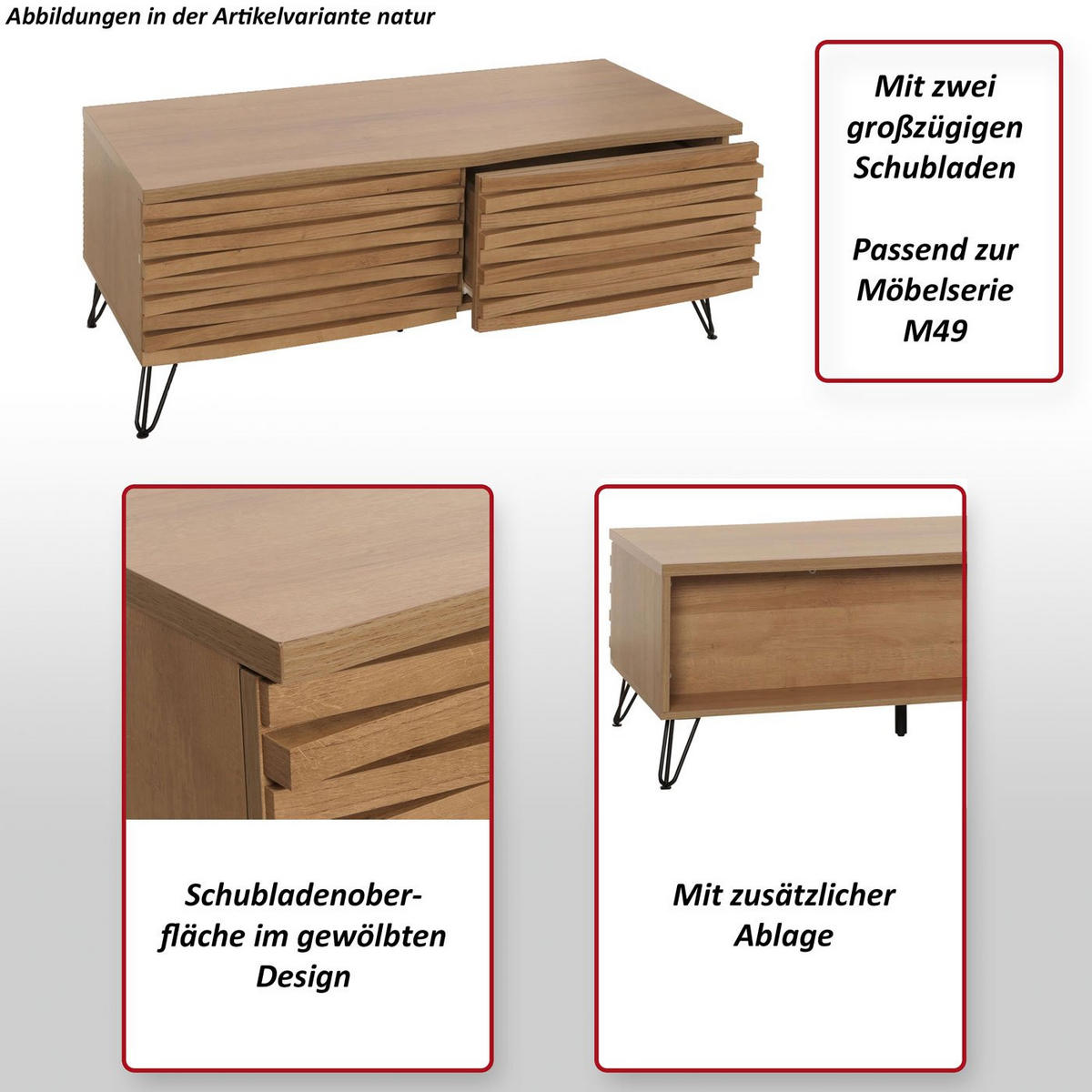 COUCHTISCH Beige - Beige, Holzwerkstoff (55/110/46cm) - MCW
