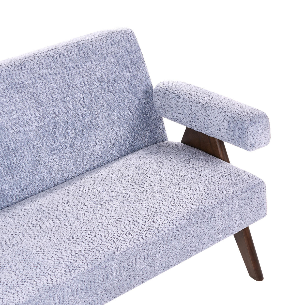 2-SITZER-SOFA Chenillegewebe Hellblau/Dunkelbraun Tamre - Hellblau, Textil (148/79/78cm) - Beliani