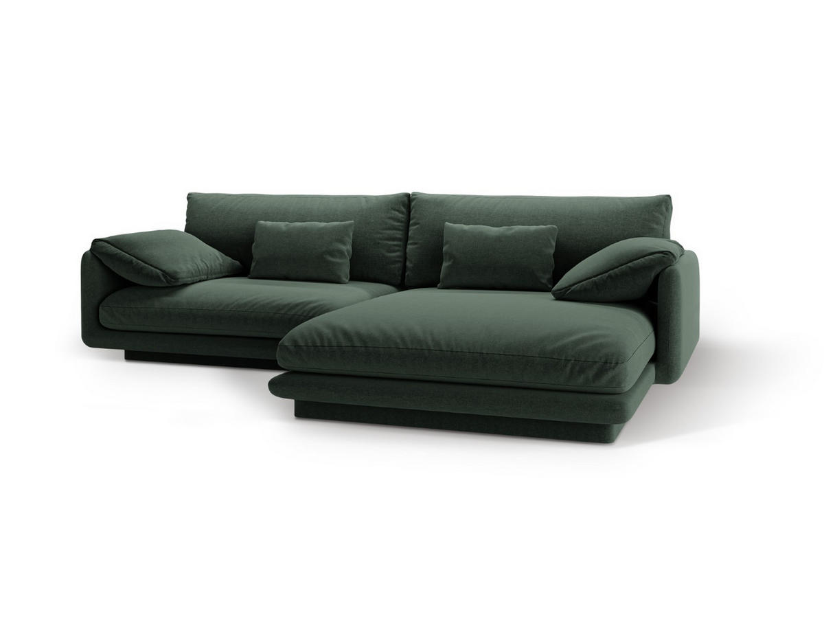 ECKSOFA rechts Torino aus strukturiertem Stoff moosgrün 4 Sitzplätze - Salbeigrün, Textil (170/250cm) - Micadoni