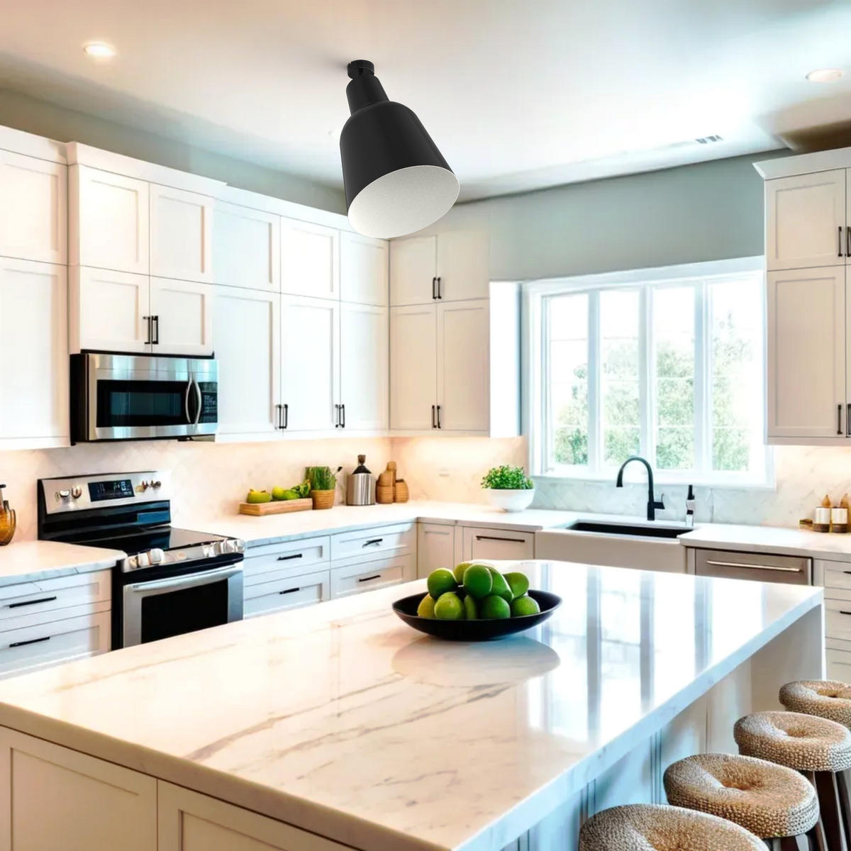 DECKENLEUCHTE - Schwarz, Metall (25/25/32.5cm) - Lumicom