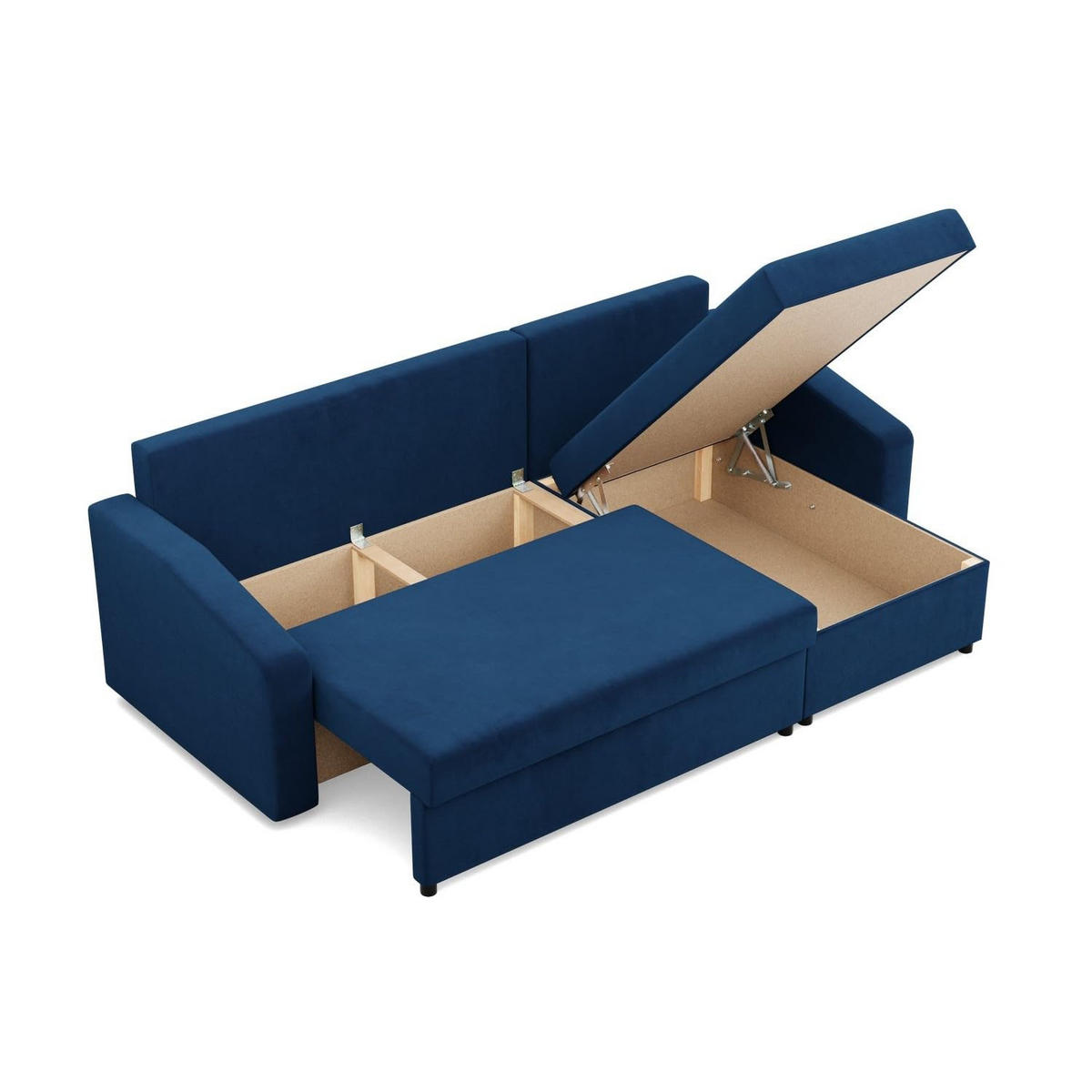 ECKSOFA MIT SCHLAFFUNKTION NEO, Dunkelblau - Blau, Textil (231/140cm) - Mebligo