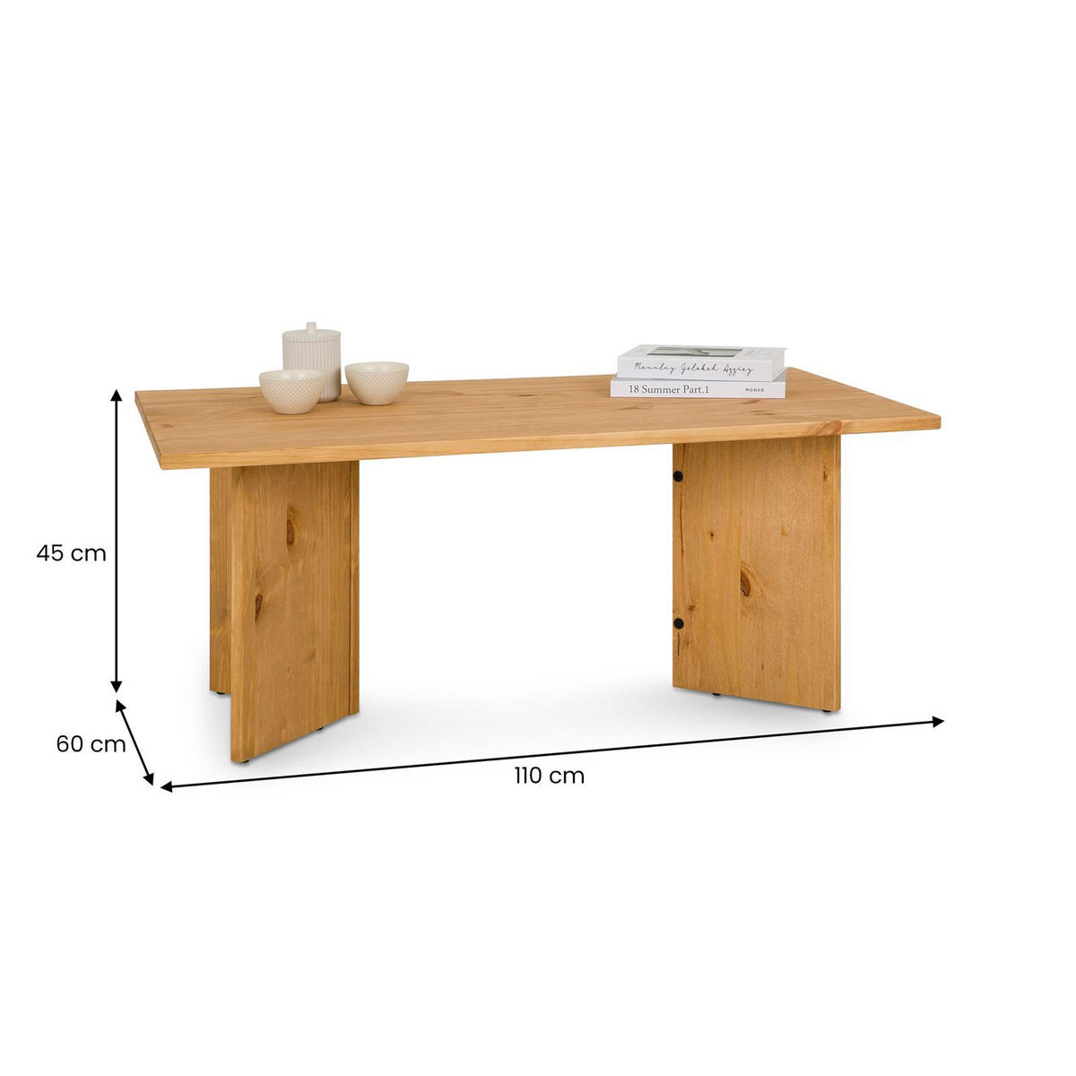 COUCHTISCH MESA gebeizt/gewachst - Kieferfarben, Holz (60/110/45cm) - IDIMEX