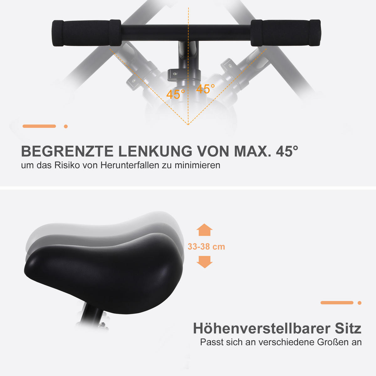 KINDER Laufrad Kinderfahrrad Stützräder Pedale 2-in-1 2-5 Jahre Kunststoff - Schwarz, Kunststoff (85/36/54cm) - HOMCOM