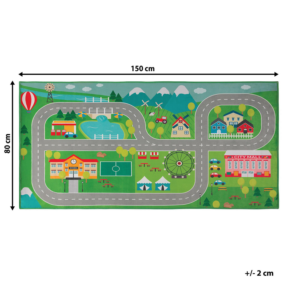 KINDERTEPPICH Seben 150/80 cm - Grün, Kunststoff (80/150cm) - Beliani