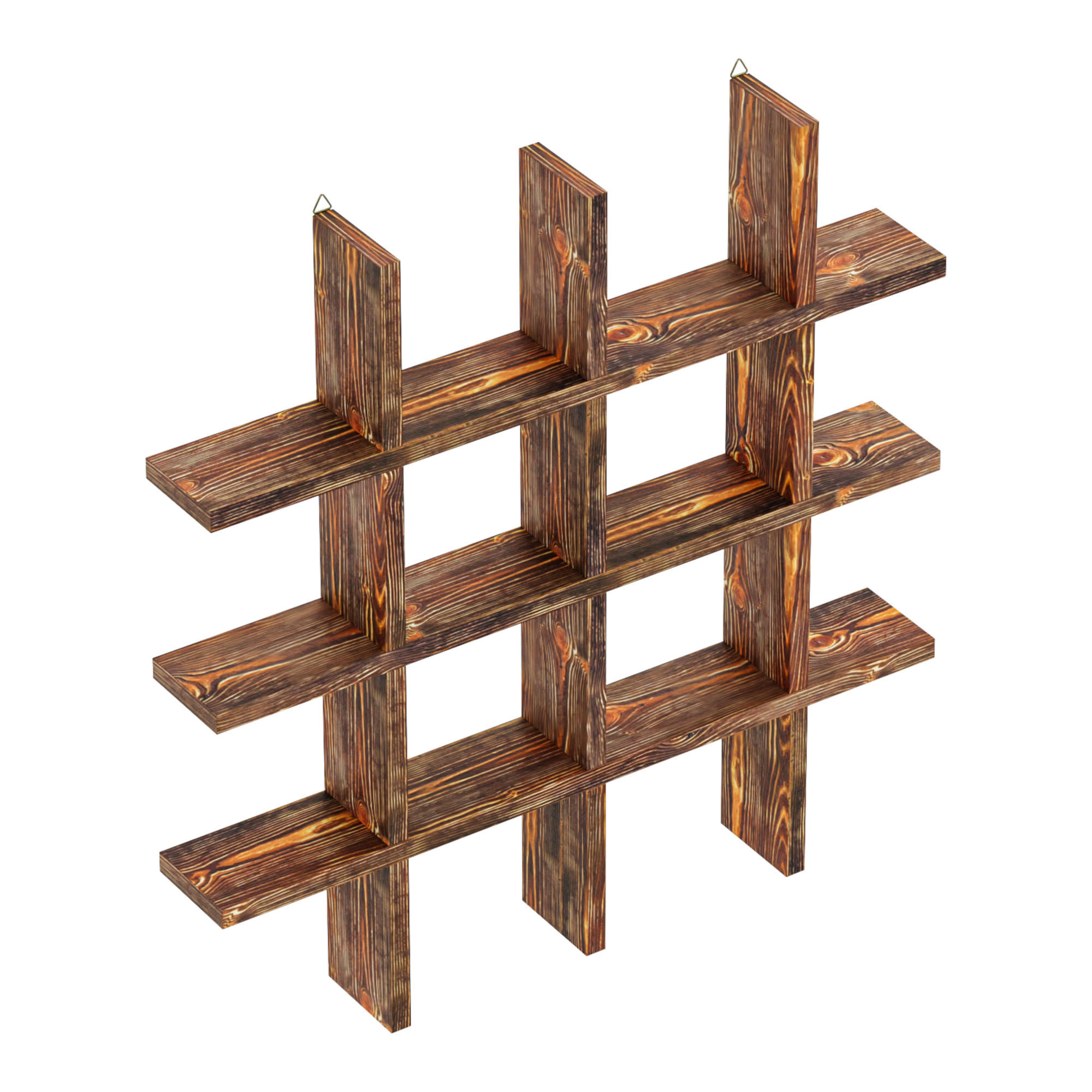 WANDREGAL Orimattila - Dunkelbraun, Holz (62/62/9cm) - [en.casa]