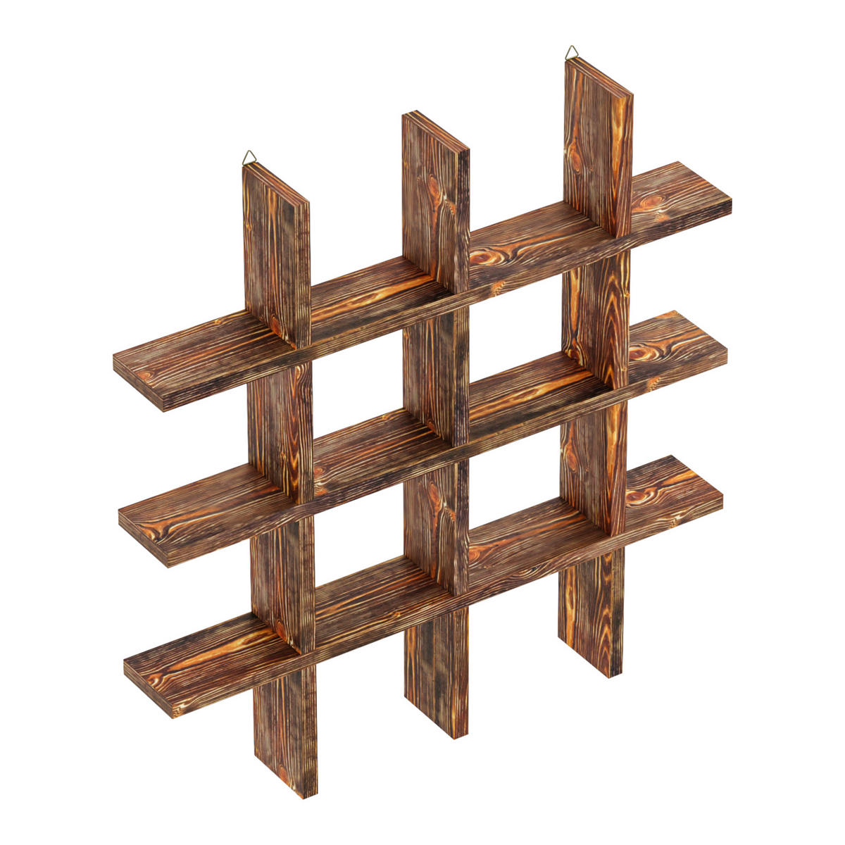WANDREGAL Orimattila - Dunkelbraun, Holz (62/62/9cm) - [en.casa]