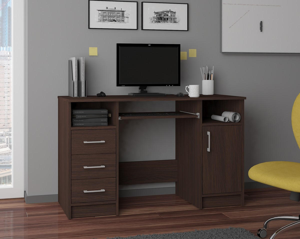 SCHREIBTISCH Dunkelbraun 74/124/52 - Dunkelbraun, Holzwerkstoff (52/124/74cm) - RAUMHIRSCH FURNITURE