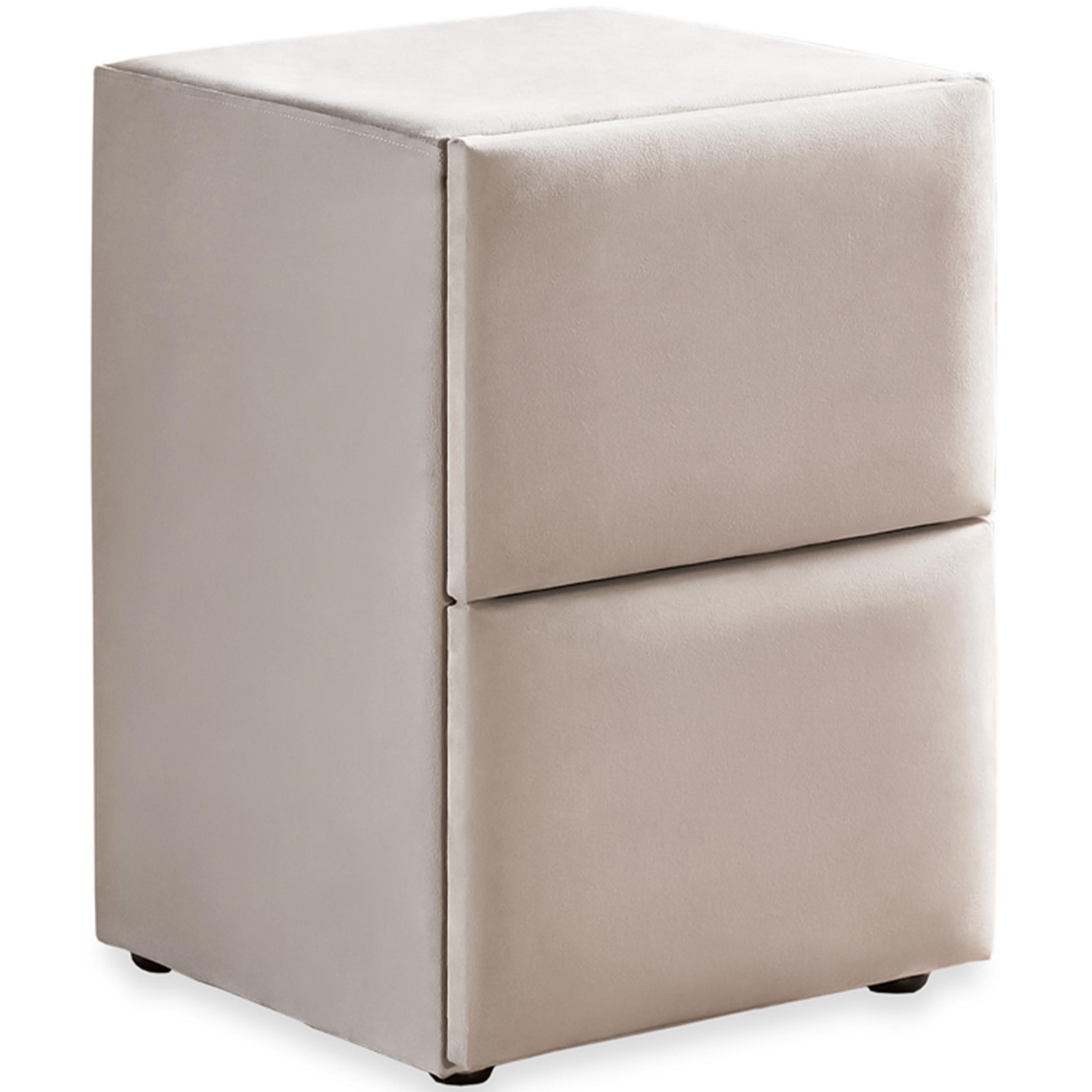 NACHTTISCH SIENA 40/42/58, Beige, zwei Schubladen - Beige/Schwarz, Holz/Kunststoff (40/58/42cm) - Consilio Concept