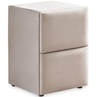NACHTTISCH SIENA 40/42/58, Beige, zwei Schubladen - Beige/Schwarz, Holz/Kunststoff (40/58/42cm) - Consilio Concept
