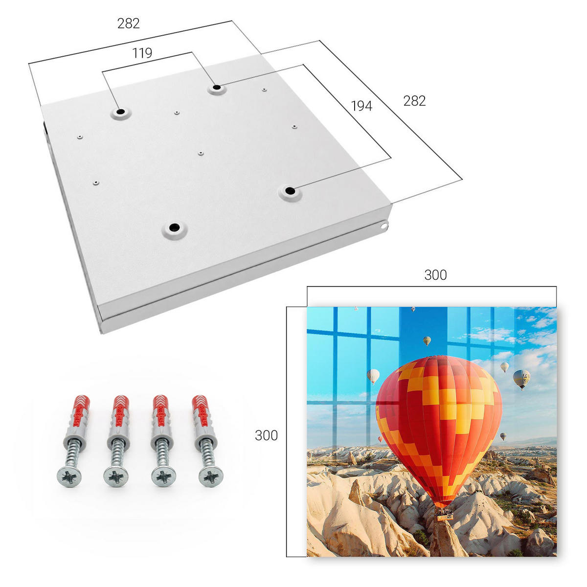 SCHLÜSSELBOX Weiß 30x30 cm – Türöffnung nach rechts - Sky Adventure - Blau, Metall (30/30/5cm) - TULUP