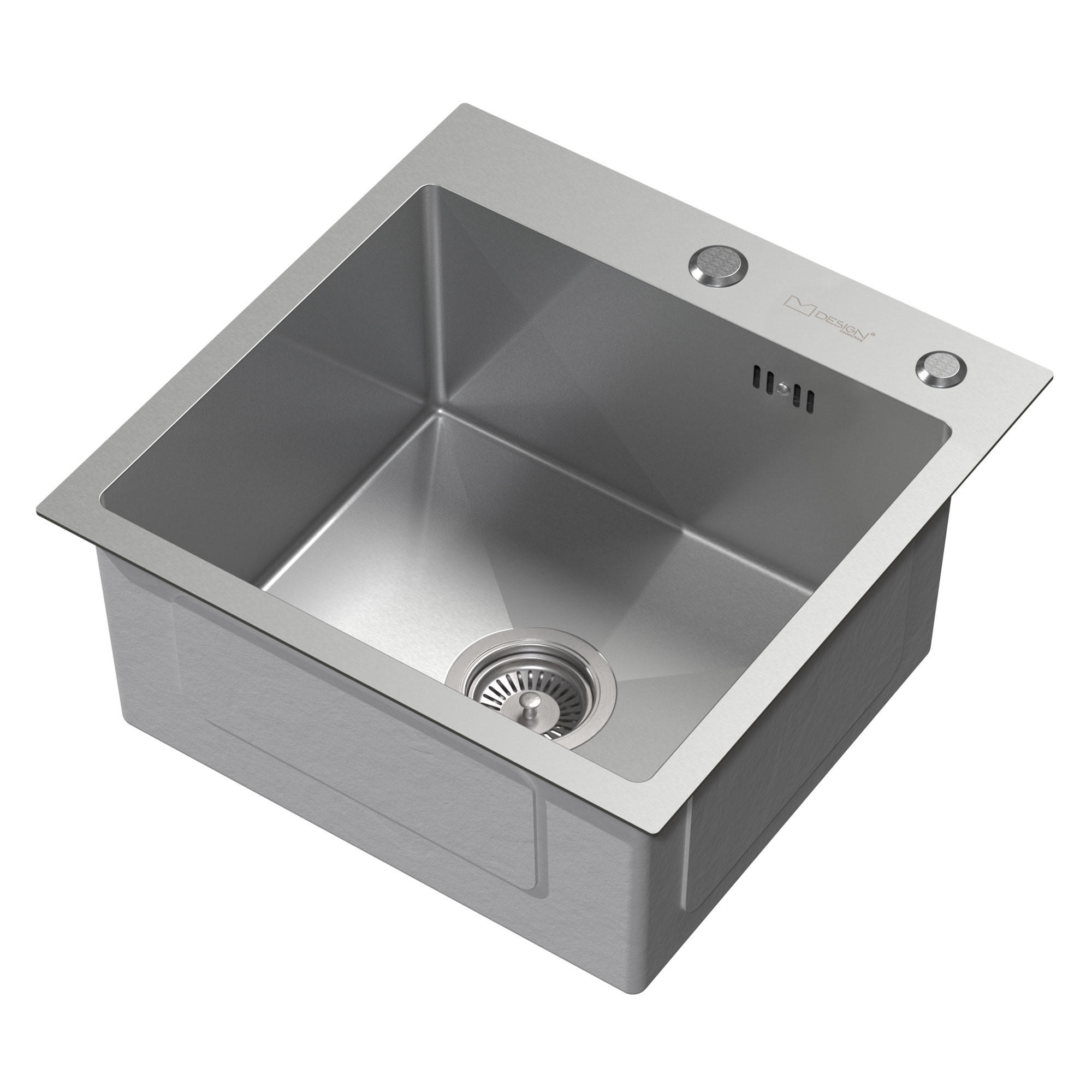 SPÜLBECKEN Edelstahl 45/45cm - Silberfarben, Metall (45/20/45cm) - ML-DESIGN