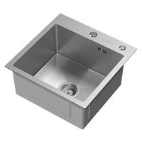 SPÜLBECKEN Edelstahl 45/45cm - Silberfarben, Metall (45/20/45cm) - ML-DESIGN