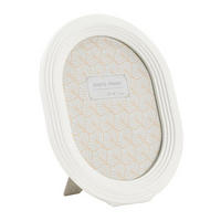 RAHMEN Oval Stuckatur 25/30 cm - Weiß, Kunststoff (20/25/2cm) - Mauro Ferretti