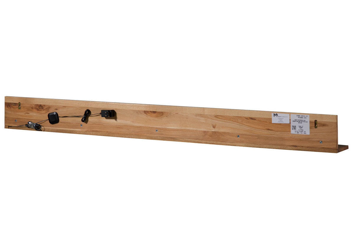 WANDREGAL Wild-/Zerreiche 202x17x19 natur geölt MONTREUX LUX #124 - Naturfarben, Holz (202/19/17cm) - Massivmoebel24