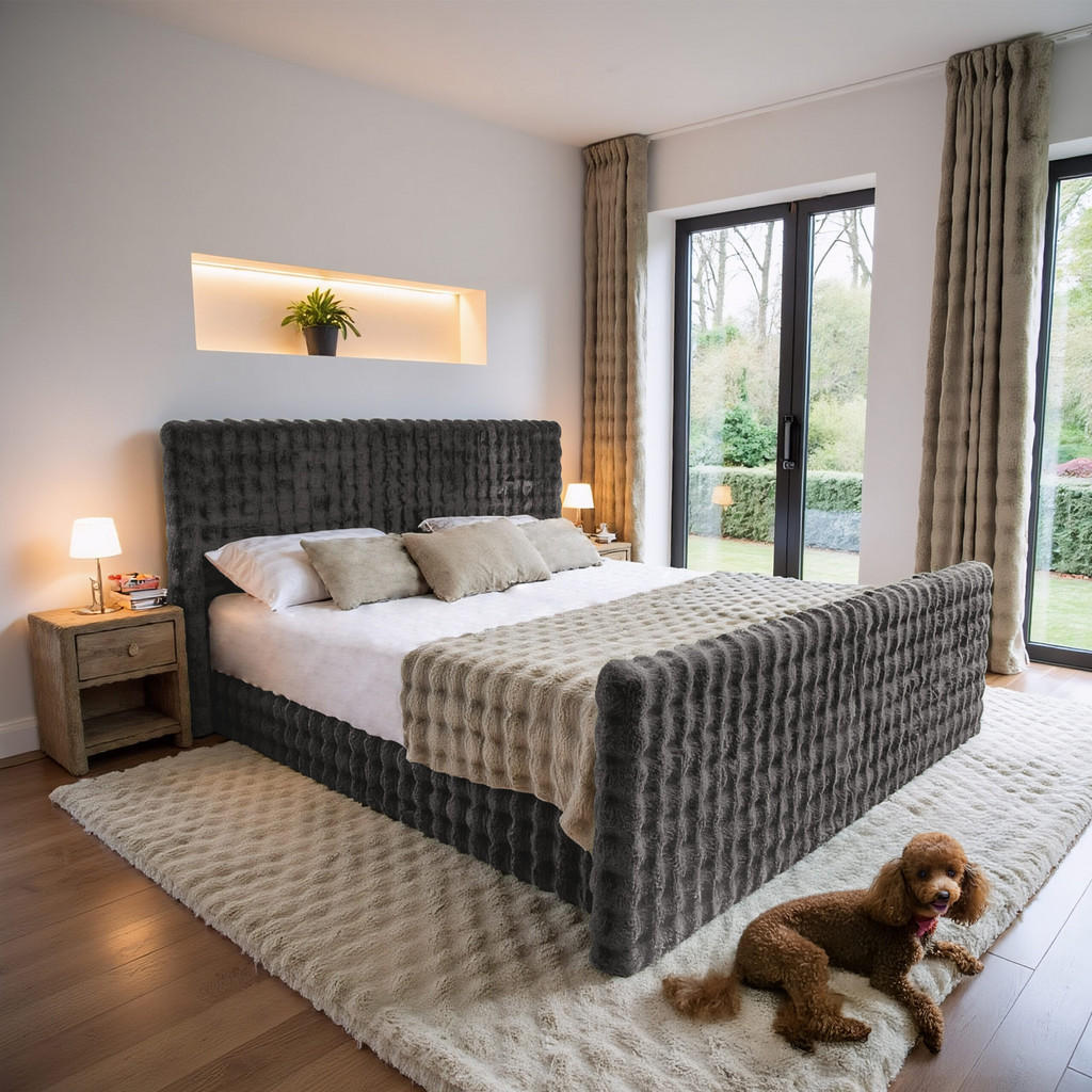 Thumbnail - Kaiser Möbel Boxbett, Graphit, Textil, H2, Rechteckig, 160x200 cm, Schlafzimmer, Betten, Boxspringbetten