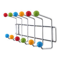 GARDEROBENLEISTE Colour Ball 12 Haken, bunte Kugeln Silber - Multicolor, Metall (50/15/6cm) - DESIGN DELIGHTS