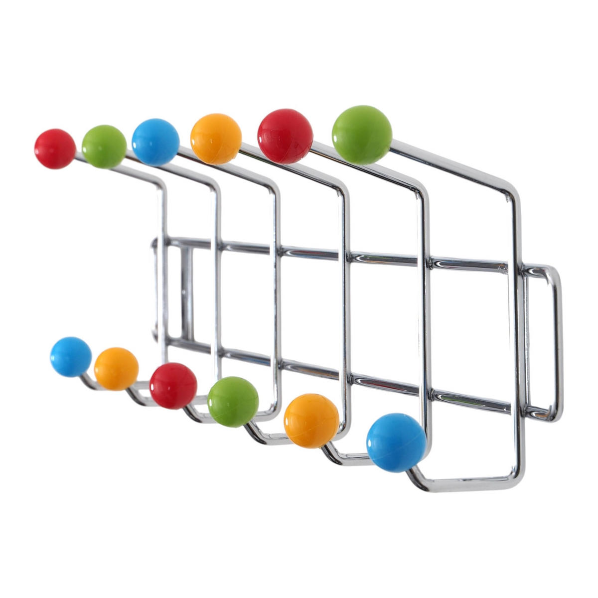 GARDEROBENLEISTE Colour Ball 12 Haken, bunte Kugeln Silber - Multicolor, Metall (50/15/6cm) - DESIGN DELIGHTS