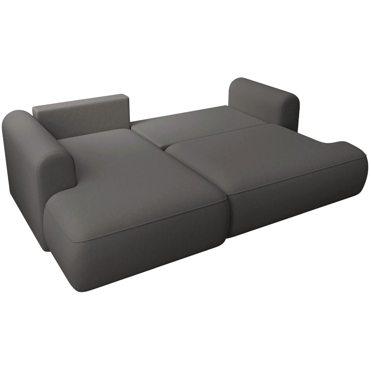 ROHOVÁ rozkládací pohovka Ovo Mini tmavě šedá, sametový potah Easy-Clean - černá/tmavě šedá, textil/plast (238/156cm) - Selsey