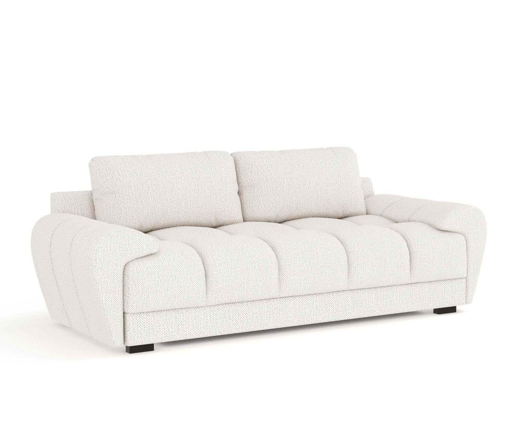 3-SITZER SOFA Peebles Creme Chenille-Stoff - Creme/Schwarz, Holz/Holzwerkstoff (244/90/101cm) - Maison de Reve